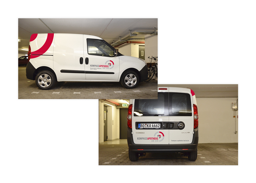 Kompass-Apotheke-Pkw-Folierung