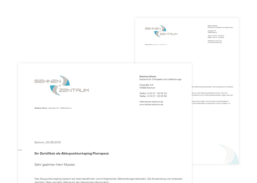 Sehnenzentrum-Briefpapier