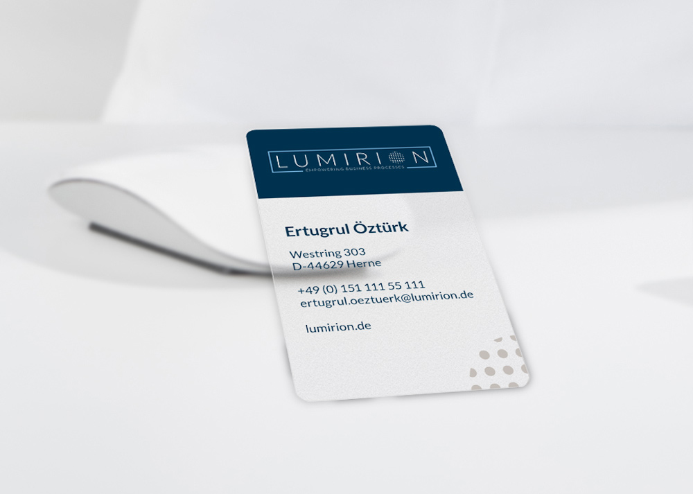 Lumirion-Visitenkarte-transparent Design einer transparenten Visitenkarte
